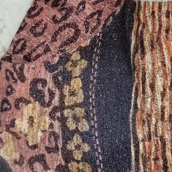 Ruby Cho designer vintage Silk metallic Pullover top blouse animal print Y2K 90s - Picture 6 of 9